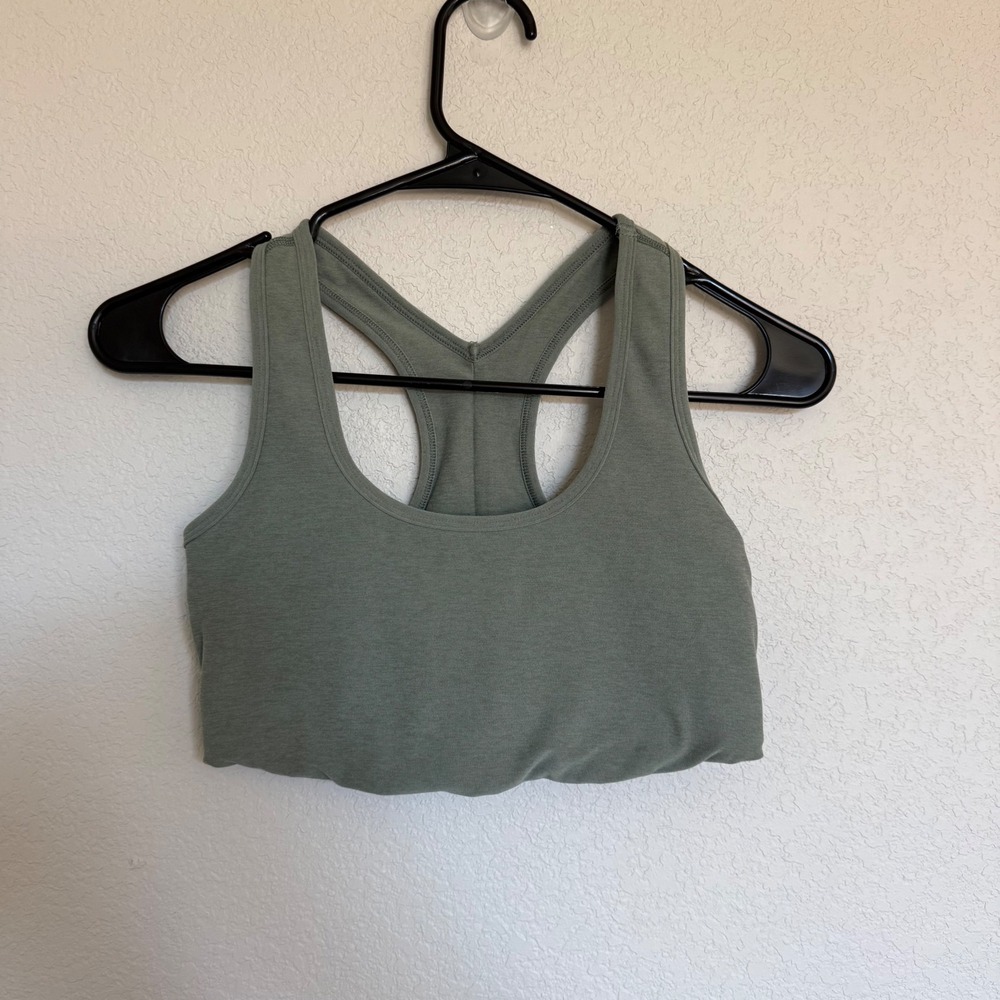 Beyond Yoga Spacedye Slim Racerback Sports Bra Sage Green Small Womens Active
